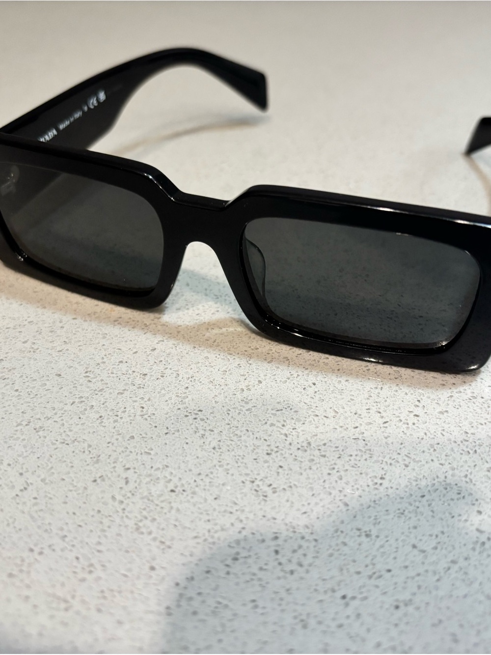 Prada Black Rectangular Women's Sunglasses